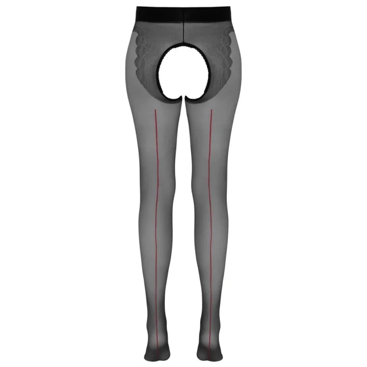 Rajstopy CROTCHLESS COTTELLI LINGERIE, 4 - 20 den, Oekotex, Seksowne z czerwonym szwem