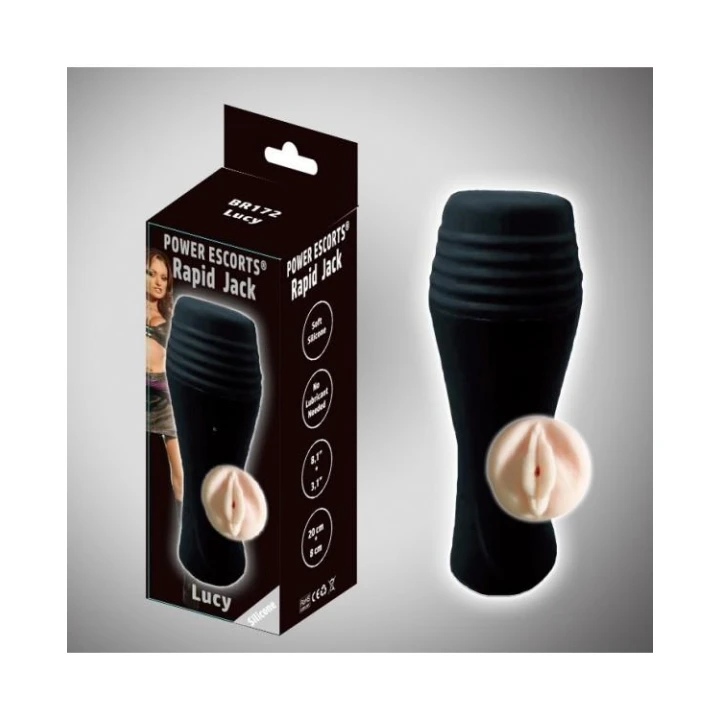 Masturbator pochwy Power Escorts - Rapid Jack Lucy - 20 cm, średnica 8 cm, twarde etui