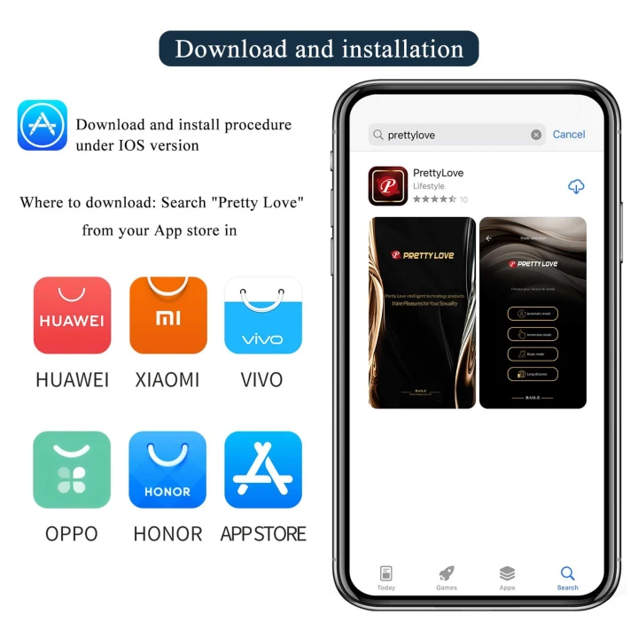 Wibrator analny Pretty Love Anthony, 3,3 cm, 12 trybów, aplikacja mobilna
