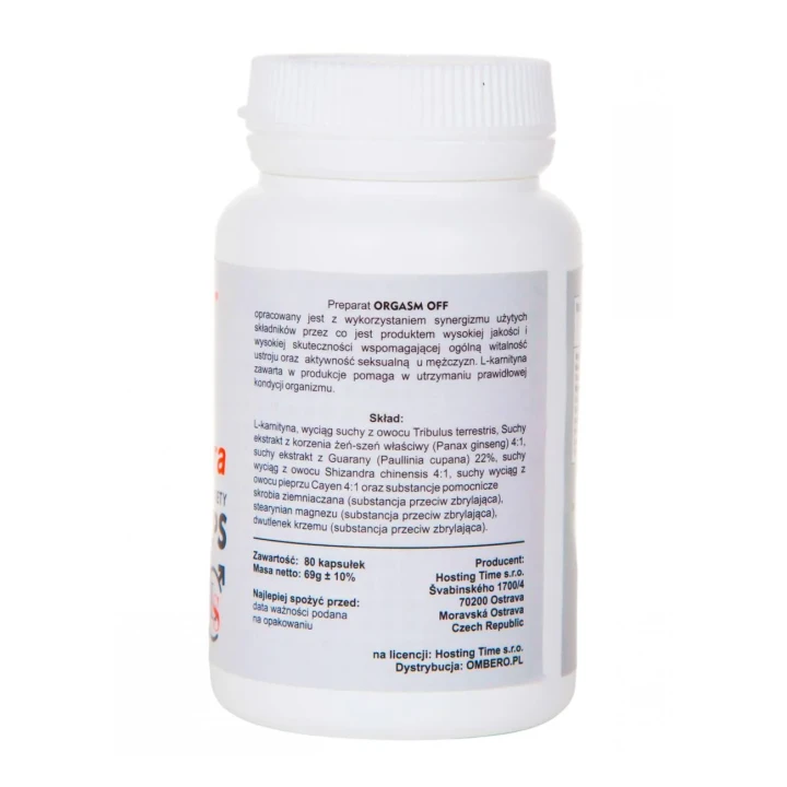 Suplement diety Orgasm Off - 80 kapsułek, opóźnia wytrysk, wzmocnienie erekcji