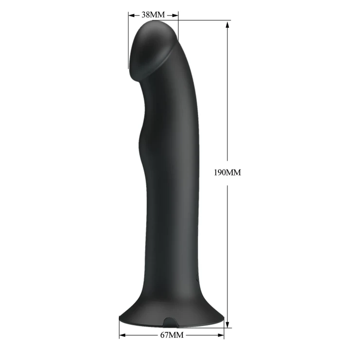 Dildo PRETTY LOVE - Murray, Silikon, 12 funkcji wibracji, przyssawka