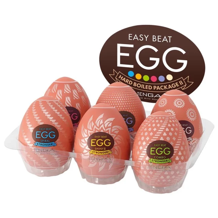 Masturbator egg Tenga Egg HB II, 6 sztuk, materiał: TPE, PP, z różnorodnymi teksturami