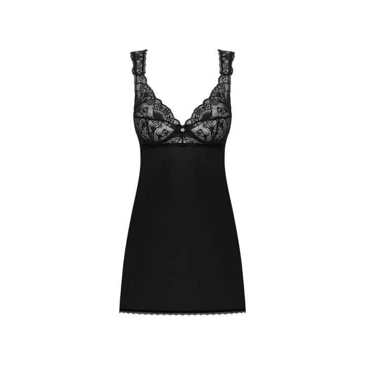 Koszulka babydoll Donna Dream, regulowane ramiączka, koronkowe wykończenia, M/L