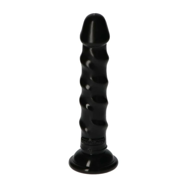 Dildo Ugo Black, 14,5cm, z przyssawką, gładki, dla początkujących