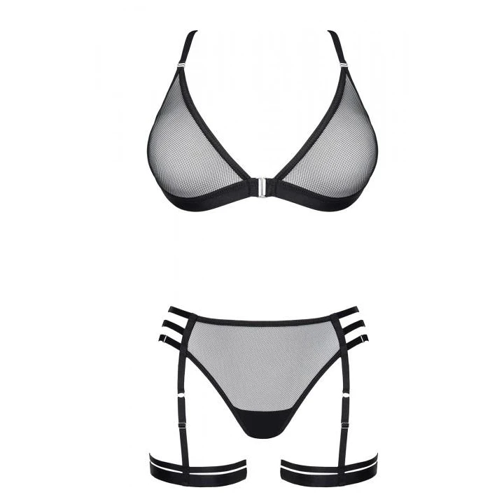 Biustonosz LadyX Adora XL - transparentne miseczki, metalowe detale, regulowane gumki