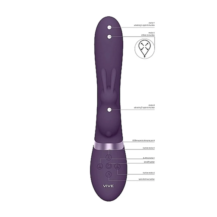 Wibrator G-Spot VIVE042 - 3 Silniki, 10 Funkcji, Wodoodporny Silicone