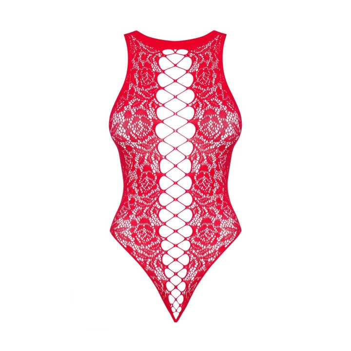 Body OBSESSIVE B120, czerwone, 3SKnit, otwarte plecy, rozmiar S/M/L