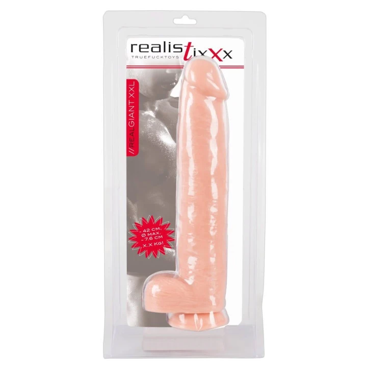Dildo Realistixxx Giant 3XL, PVC, długość 42 cm, średnica 5,5-7,6 cm
