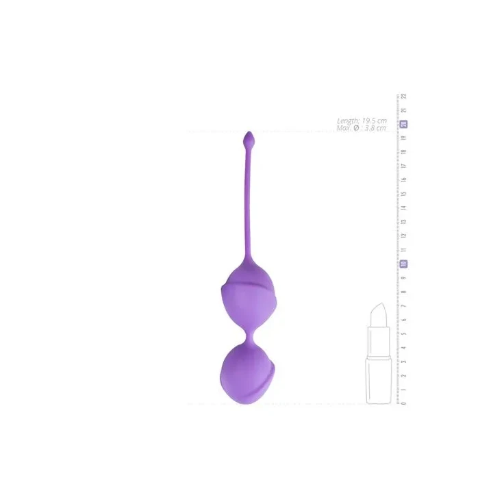 Stymulator pochwy Kulki-Jiggle, silikonowe, 19,5 cm długości, fioletowe