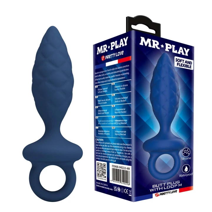 Korek analny MR. PLAY - rozmiar M, silikon, wodoodporny, ergonomiczny design
