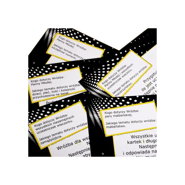 Gra towarzyska - Wróżby Panieńskie z 12 zadaniami, poręczne opakowanie 11x8 cm