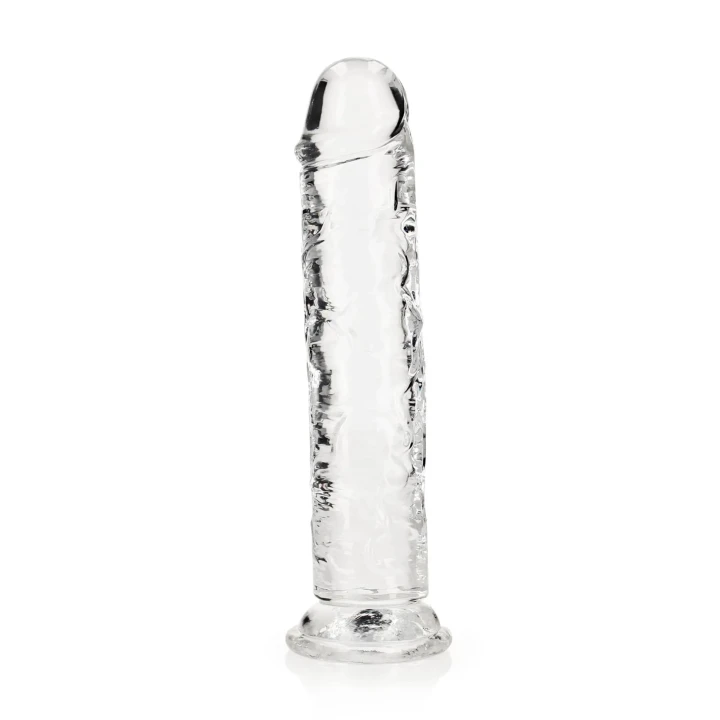 Dildo realistyczne Realrock CRYSTAL CLEAR 9" z przyssawką, wodoodporne, bez ftalanów