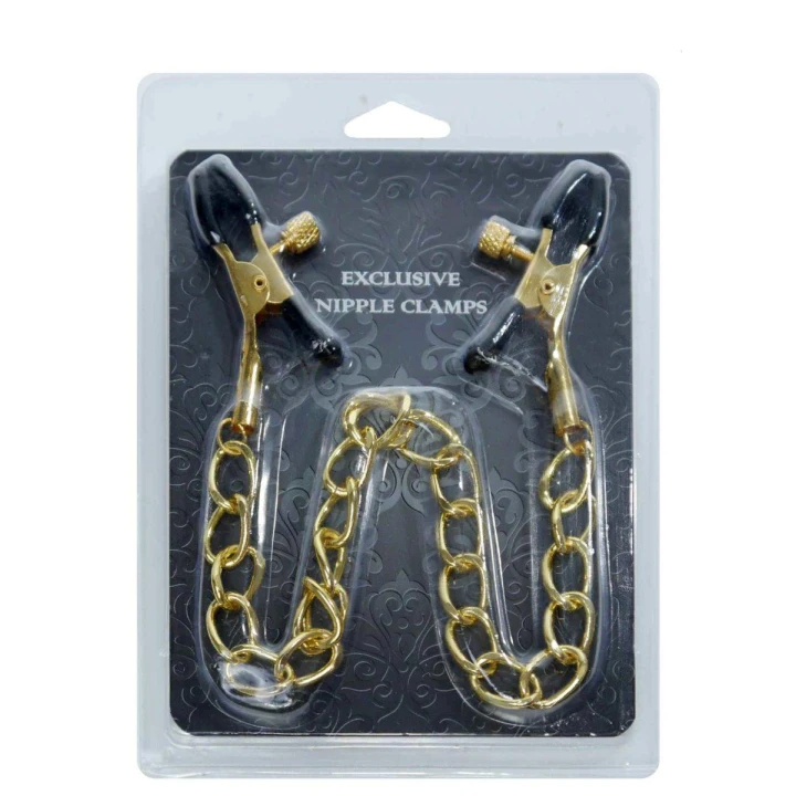 Zaciski do sutków - Seria Fetish B - Regulacja siły, metalowe z gumowym pokryciem