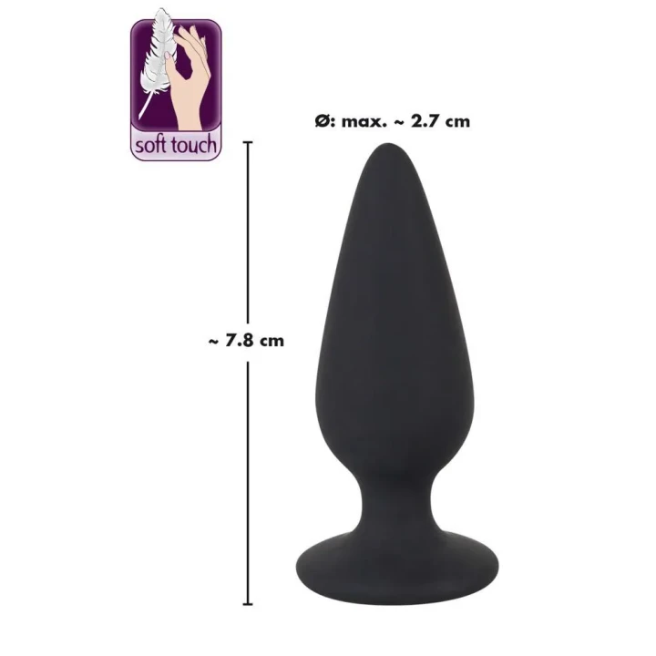 Wtyczka analna Black Velvets Heavy Plug S, silikon, długość 7,8 cm, średnica 1,1-2,7 cm