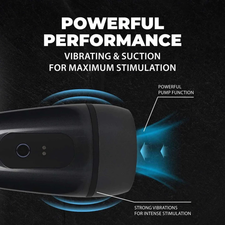 Masturbator - Vibrobator Pulsar, podciśnieniowy z wibracją, Gun Metal, 14,5cm