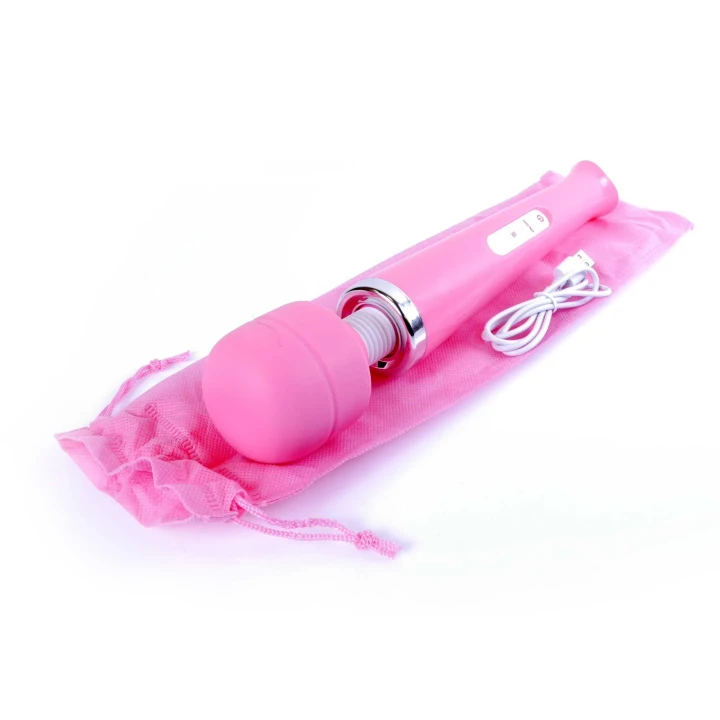 Masażer klasyczny USB Magic Wand Pink - Silikon, 10 funkcji, długość 32 cm