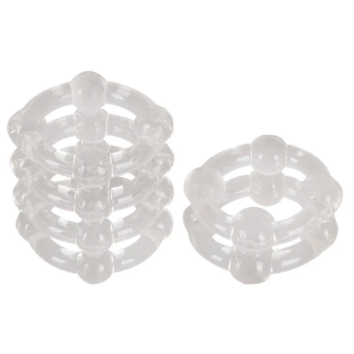 Pierścień na penisa TPE 2 sztuki, średnica 2,5 cm, przezroczysty, elastyczny