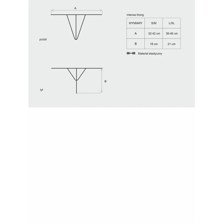 Stringi koronkowe OBSESSIVE Intensa L/XL, delikatny kwiatowy wzór, miękki materiał
