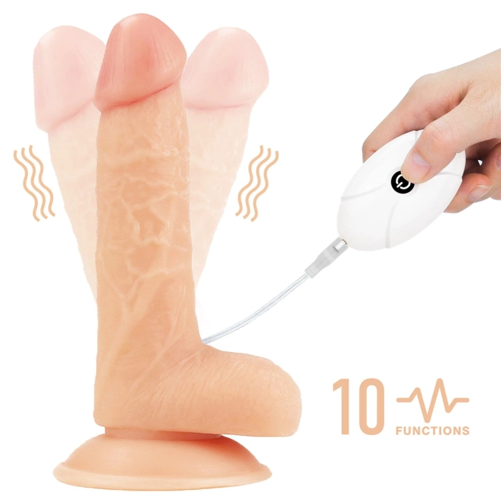 Dildo Wibrujący Easy Strapon 7'', TPE, Elastyczne Szelki, 2 Prędkości Wibracji