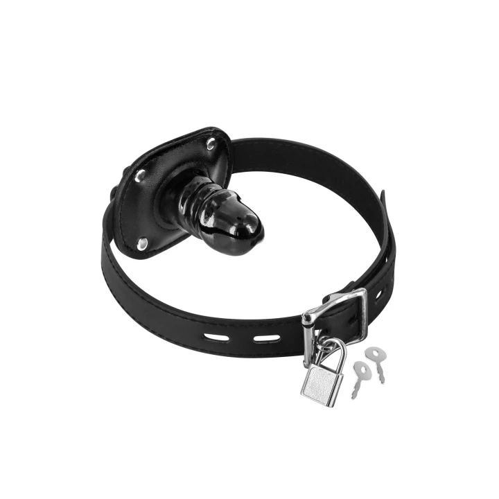 Knebel dildowy Fetish Tentation z regulacją, realistyczny kształt, TPR, 40-59 cm