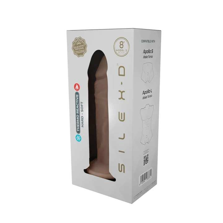 Dildo Realistyczne SILEXD, Ciekły Silikon, Termoaktywny, Wodoodporny, 8”