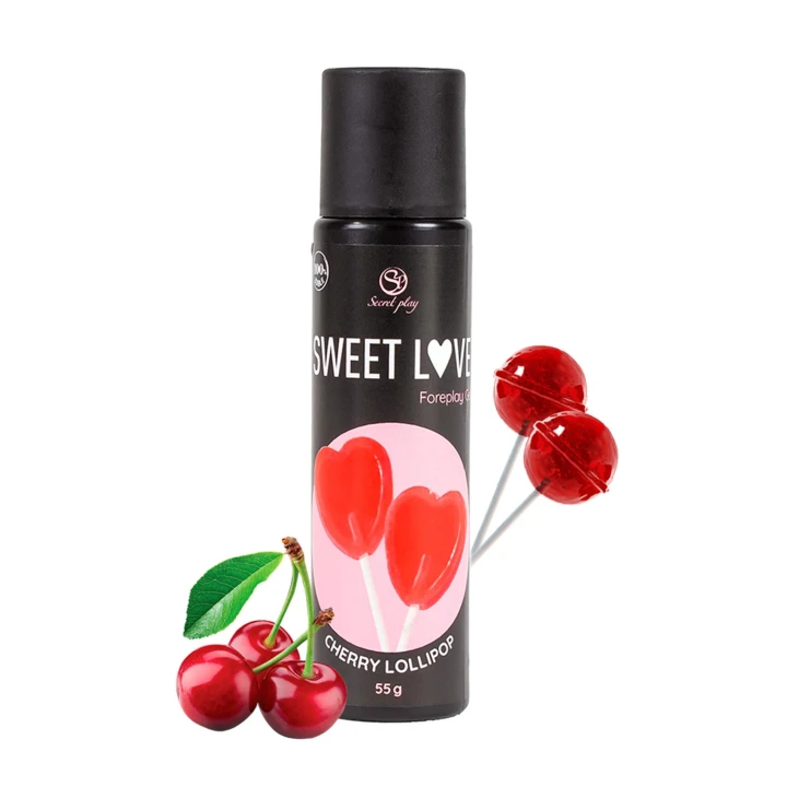 Żel do ciała - Secret Play Sweet Love, Wiśniowy Lollipop, 60 ml, 100% jadalny