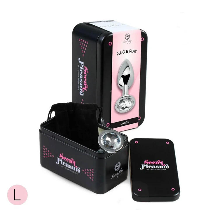 Koreczek analny CLEAR CRYSTAL – aluminiowy, 4cm średnicy, zwężana końcówka