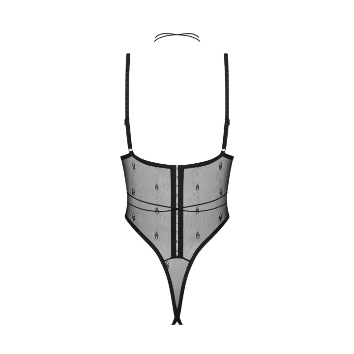 Body OBSESSIVE otwarte, transparentne, z fiszbinami L/XL