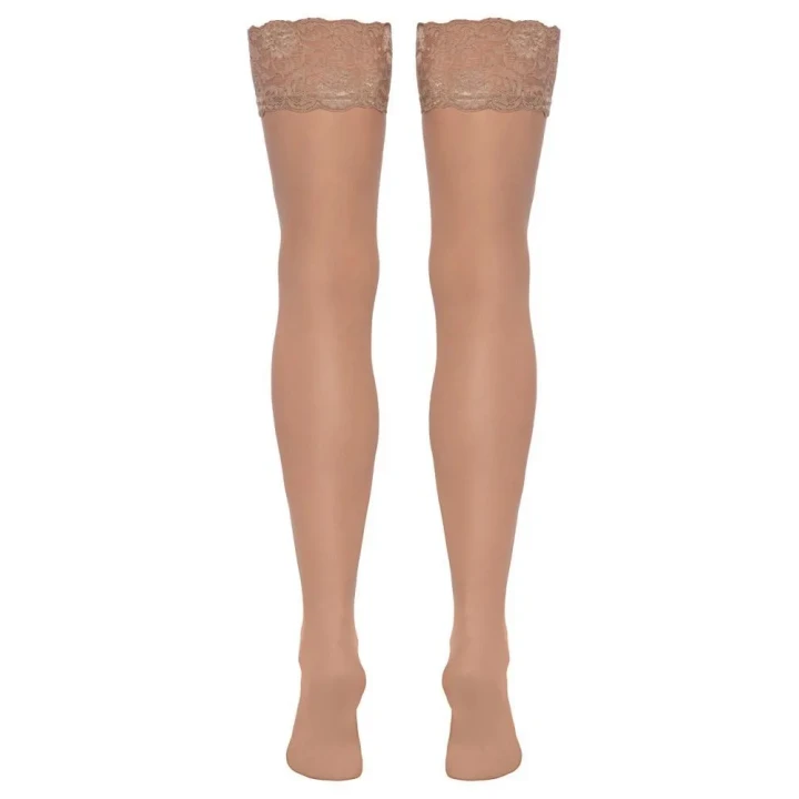 Pończochy cieliste COTTELLI LEGWARE, koronkowe, 80% poliamid, 20 den, komfortowe