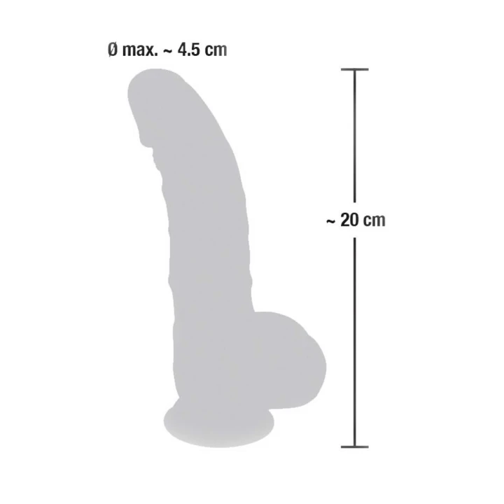 Dildo medyczny 20 cm, silikon, realistyczne żyłki, podstawa ssąca