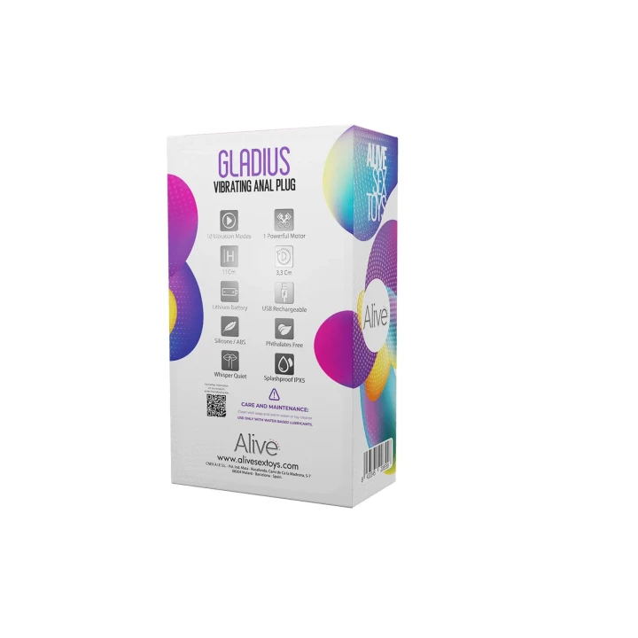 Wibrator analny Gladius – 11,1 cm, 10 trybów wibracji, wodoodporny IPX5