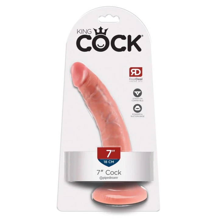 Dildo King Cock 7 cali, PVC, średnica 4,1 cm, naturalny wygląd