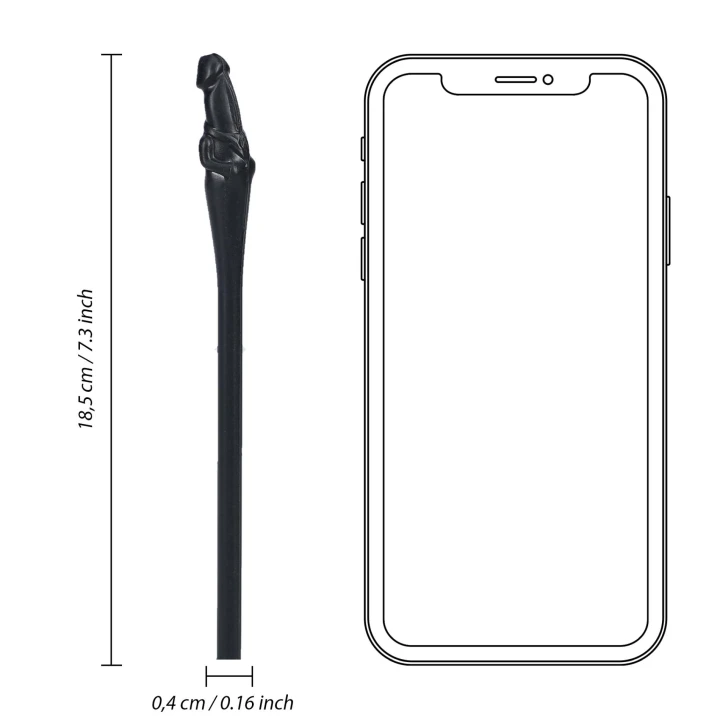 Słomki do napojów - Czarny - Polyethylene (PE) - Idealne na wieczór panieński