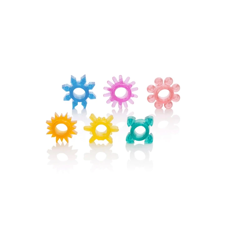 Pierścienie erekcyjne Senso 6 Pak - Zmniejszona średnica, wodoodporne, super teksturowane