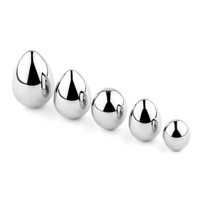Korek analny metalowy – seria NO.3, stal nierdzewna, 5 wymiennych końcówek, długość 16,5 cm