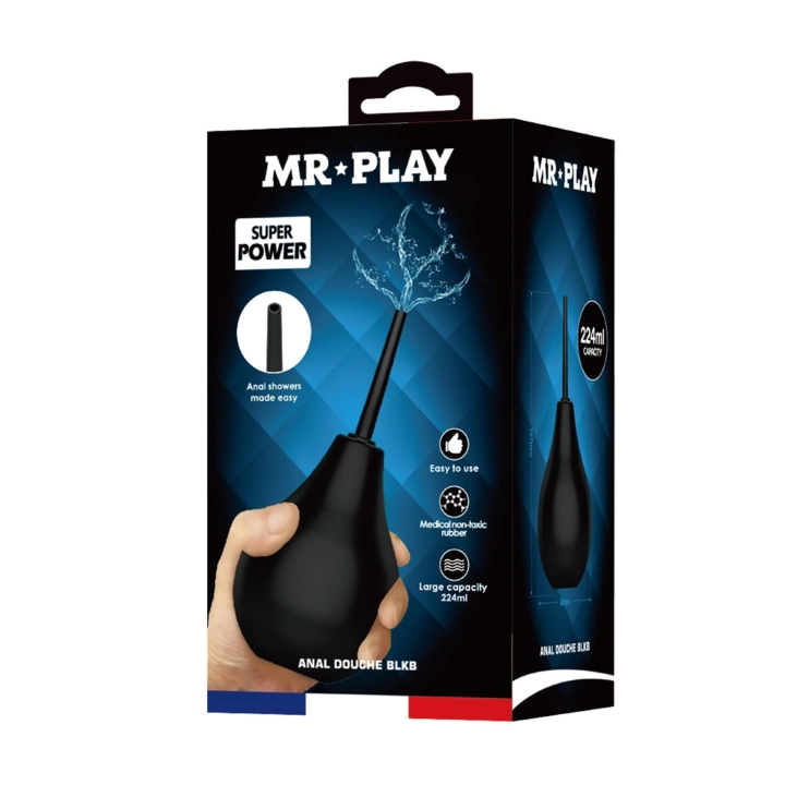 Gruszka do irygacji analnej MR PLAY, gumowa, 224 ml, dysza 7,5 cm