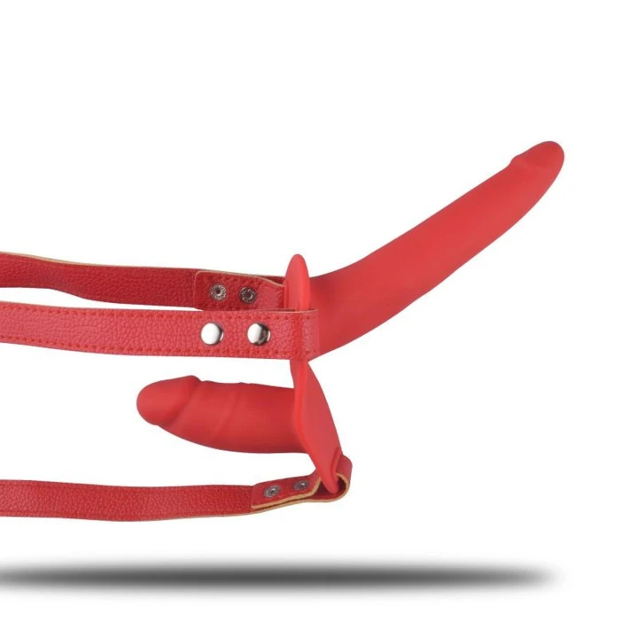 Dildo Toyz4Lovers Proteza - Podwójny Pasek, Regulowany, Czerwony, Wodoodporny