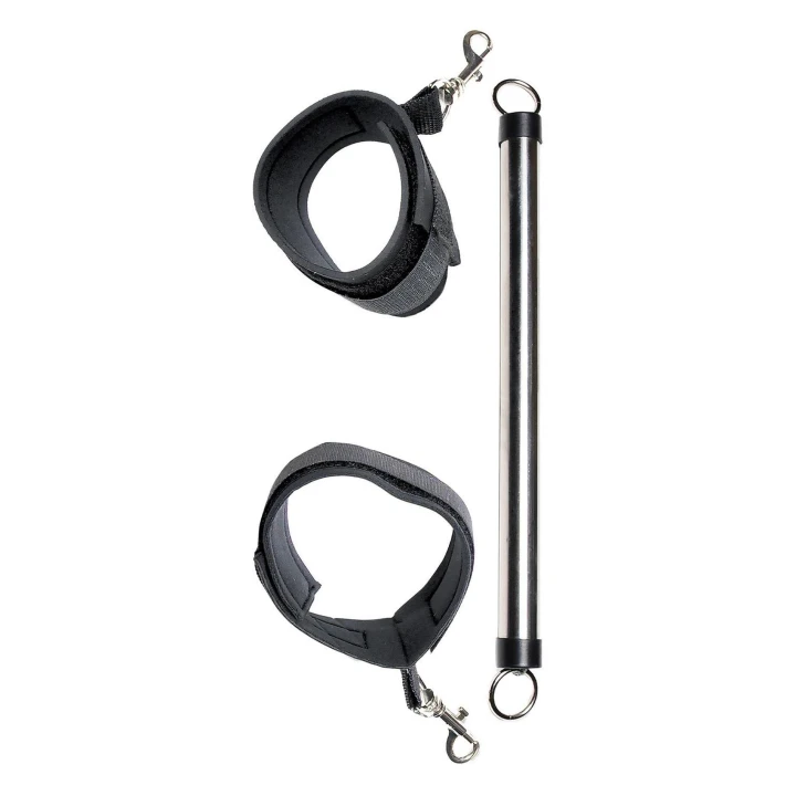 Rozpieracz do nóg - FETISH FANTASY SERIES, metalowy, z regulowanymi kajdankami neoprenowymi