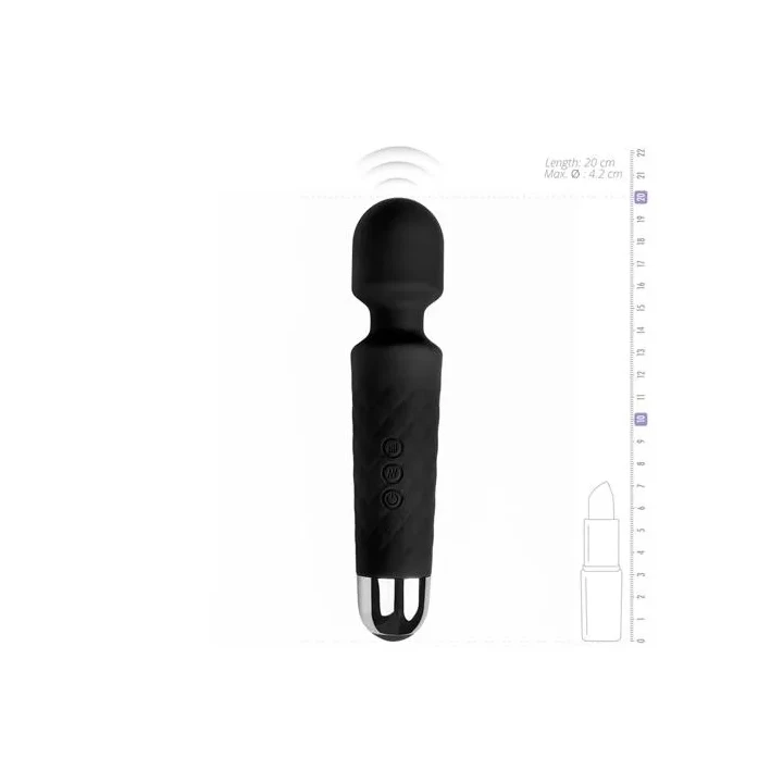 Mini wibrator różdżka EasyToys - 18 trybów wibracji, wodoodporny, czarny