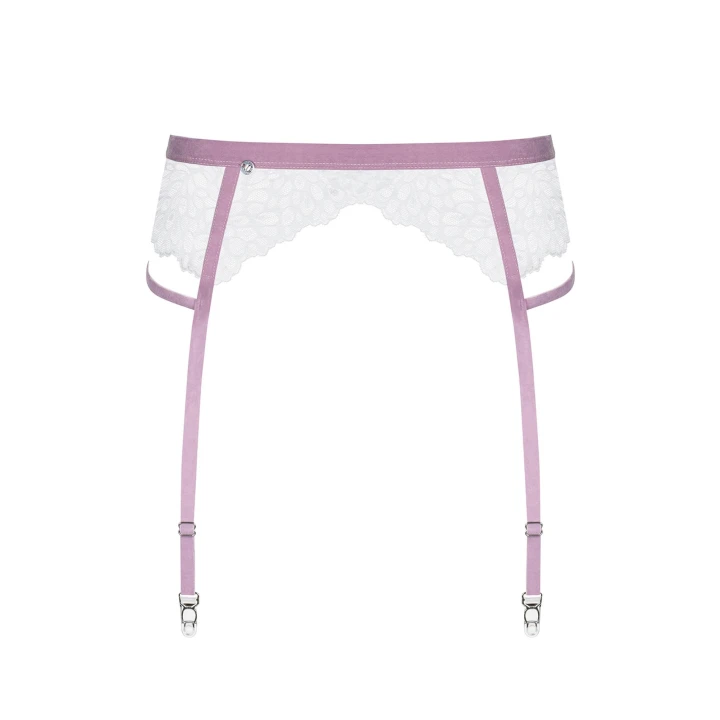 Pas do pończoch Lilyanne, OBSESSIVE, koronka, aksamitne paski, regulowane zapięcie