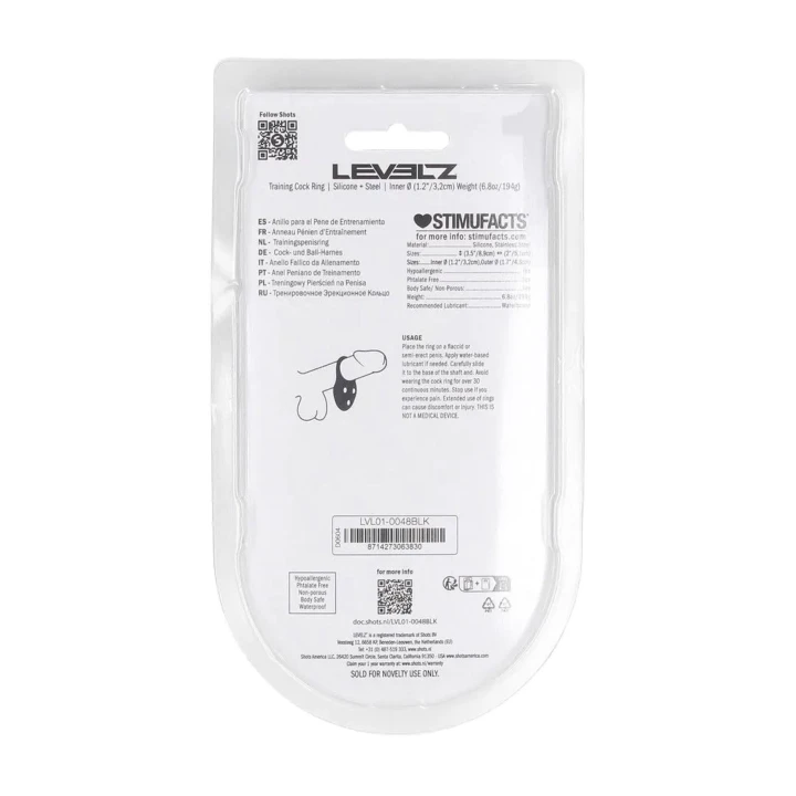 Pierścień treningowy z silikonu LEVELZ - Potrójnie obciążony, L, czarny