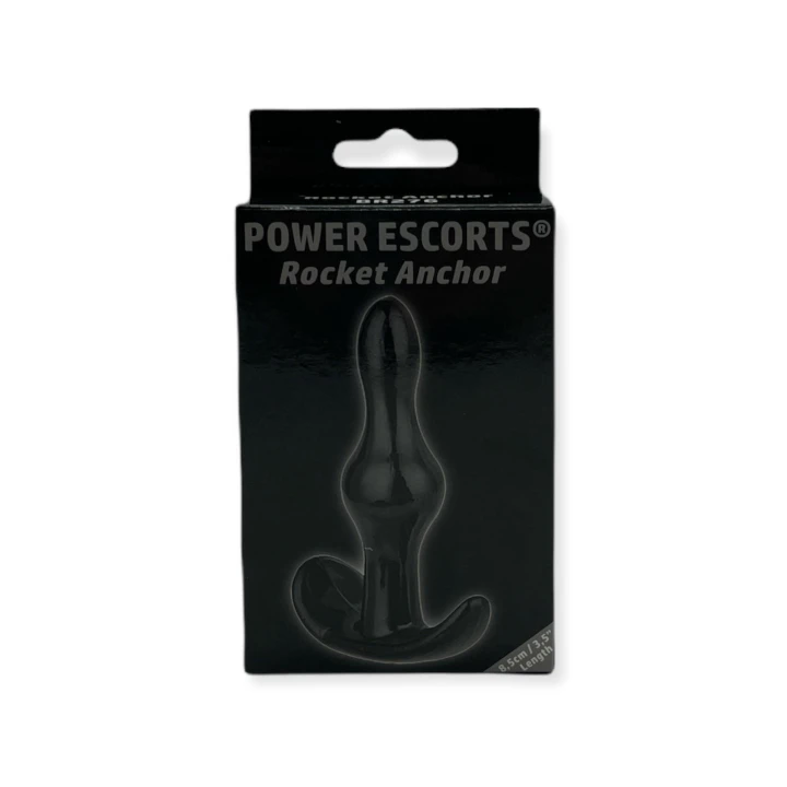 Zatyczka analna Rocket Anchor - Power Escorts - 8,5 cm, elastyczna, czarna