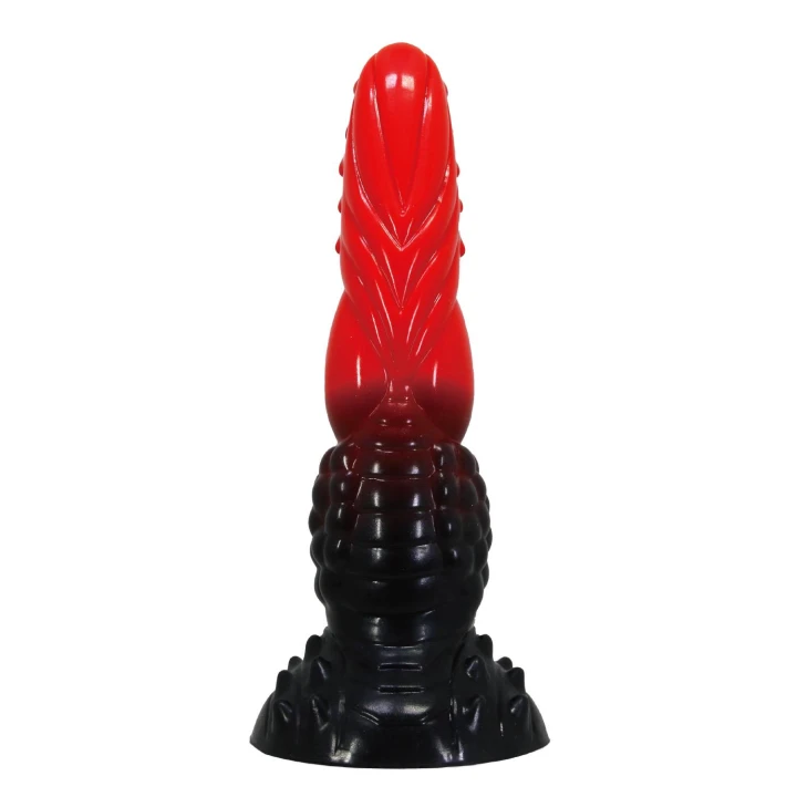 Dildo Power Monsters - 24,5 cm, pofalowany silikon, ultra-mocna przyssawka