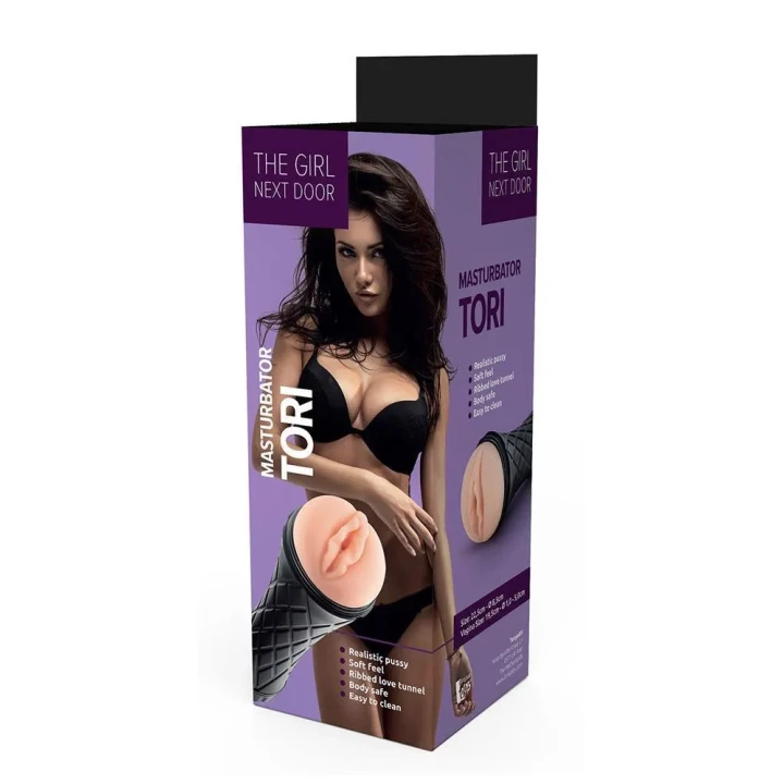 Masturbator TPE "Tori" z otwartym końcem, łatwe czyszczenie i regulacja ssania