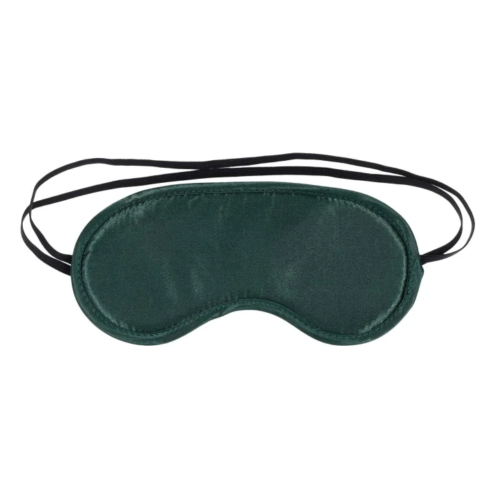 Opaska na oczy (blindfold) Indica — satyna zielona, miękkie wypełnienie, elastyczne paski