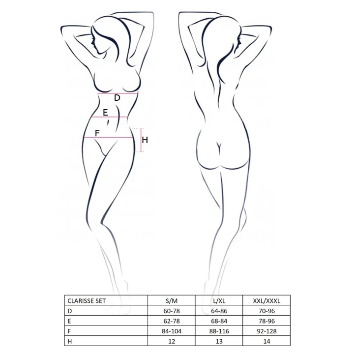 Komplet bielizny open bra CASMIR Clarisse, koronkowe wykończenie, fiszbiny, XXL/XXXL