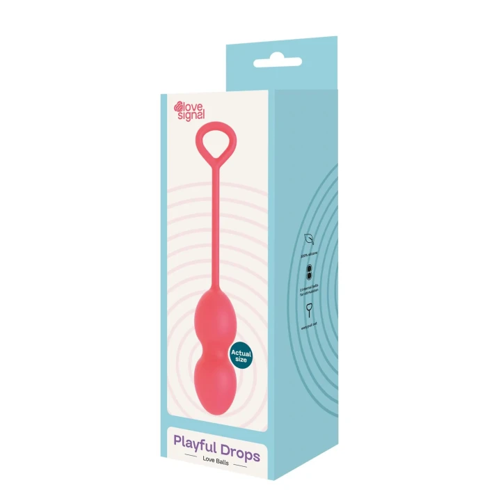 Kulki gejszy (Ben Wa) – Dreamtoys Love Signal, silikonowe IPX8, Ø2,7 cm, 17,5 cm