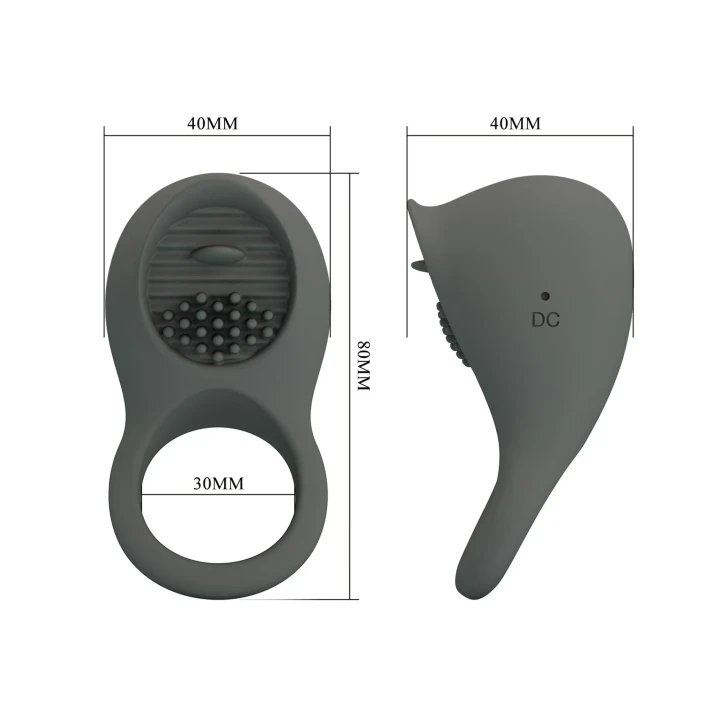 Pierścień erekcyjny, PRETTY LOVE - silikon, 12 trybów stymulacji, dla par