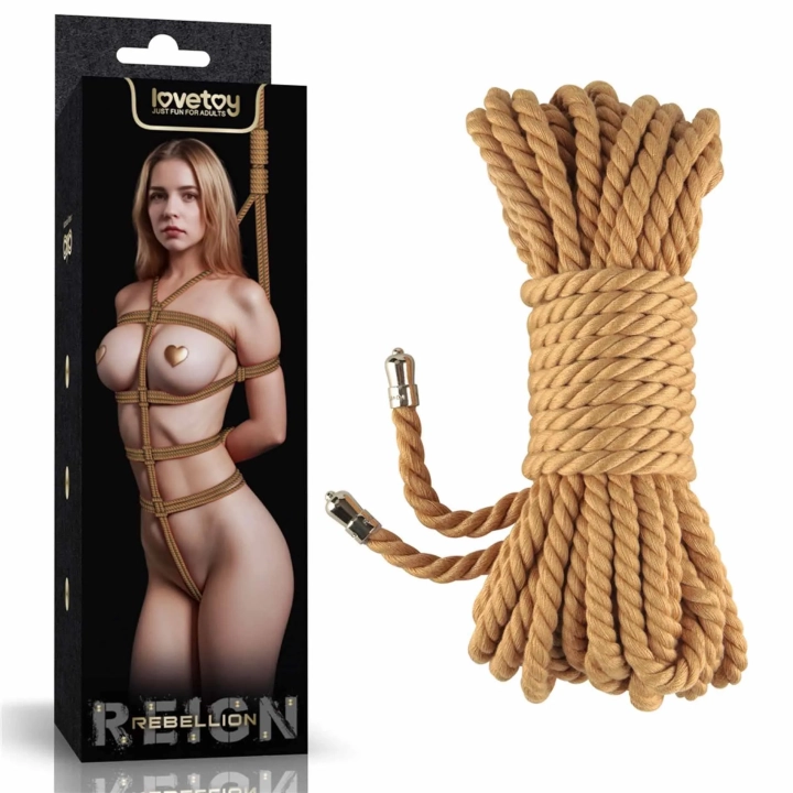 Sznur do bondage Rebellion Reign 10m, konopie i poliester, szerokość 6mm