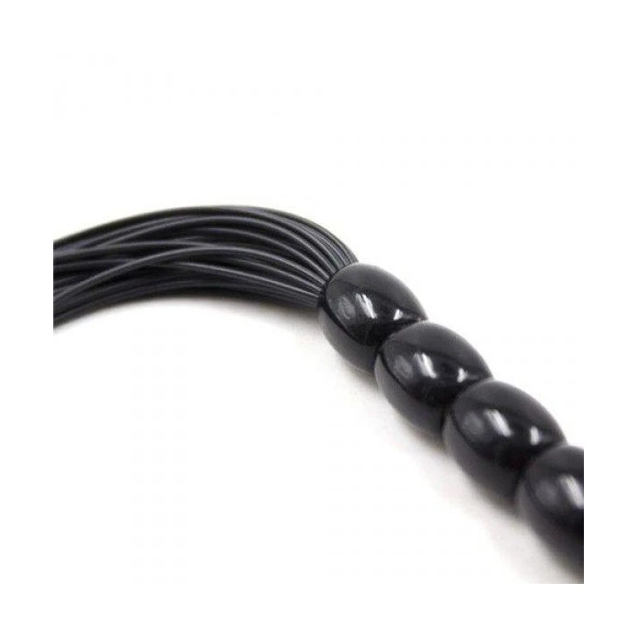 Flogger BDSM z faux skóry - Fetish Art, klasyczny model z frędzlami, czarny